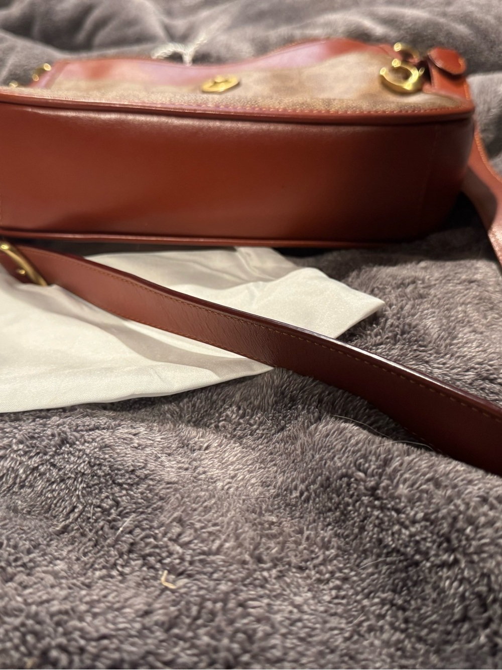Coach Signature Canvas Crossbody in Tan and Saddle Brown - Picture 3 of 7